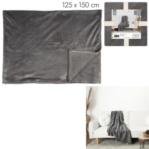Plaid gris foncé 125×150 pour bundle